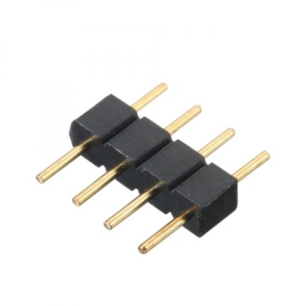 50 Pack Black 4 Pin Male Connector Plug for RGB LED Strip Lighting