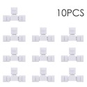 10 Pack White T Shape 4 Pins RGB LED Strip Connector Quick Splitter