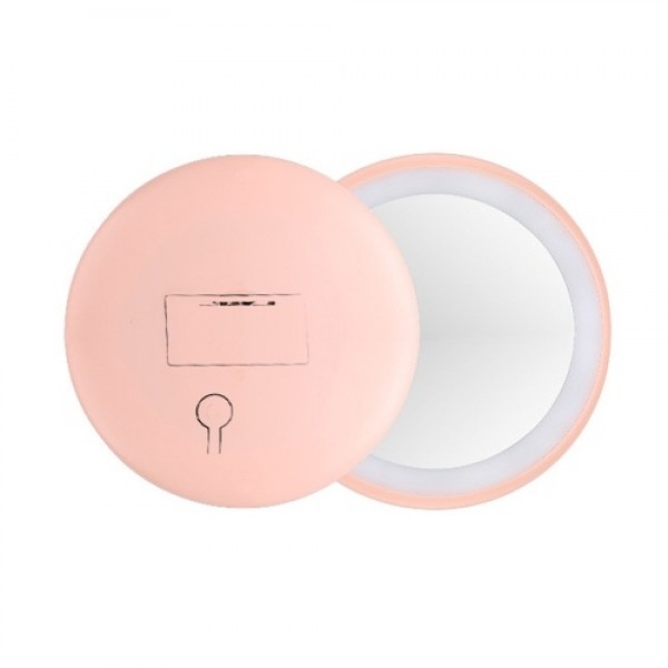 Mini Circular Makeup L-ED Mirror Compact Portable Travel Illuminated Round Mirror