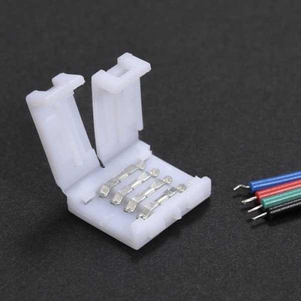 10 Pack White 4 Pins RGB LED Strip Connector Quick Splitter