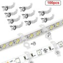 100Pcs Leds Strips Light Mounting Buckles Plastics One-Side Fixing Clips with Screws