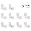 10 Pack White L Shape 4 Pins RGB LED Strip Connector Quick Splitter