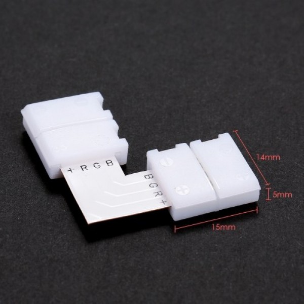 10 Pack White L Shape 4 Pins RGB LED Strip Connector Quick Splitter