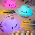 Christmas Gift Baby Bedside Light Small Cloud Silicone Light Bedroom Color Changing Led Pat Light Birthday Gift Night Light [120