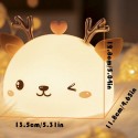 Baby Bed Lamp, Christmas Gift, Mini Night Light Novelty Little Cute Deer Silicone Beat Light Birthday Gift, Chargeable [1800mAh 