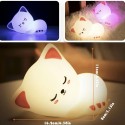 Christmas Gift, Baby Bedside Night Light, Kitten Night Light, Baby Silicone Night Light Sleep Light Led Dimming Light [1200mAh R