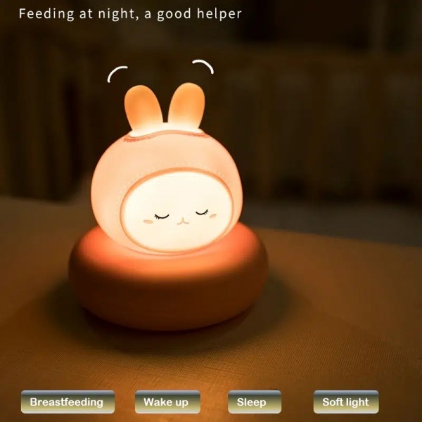 Sleeping Baby Feeding Cute Pet Series Bedside Night Light For Children's Bedroom, USB Charging Pat Sensor Light LED