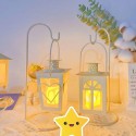 Christmas Gift, Kids Gift, Baby Bed Colorful Light, Iron Craft Nordic Lantern Candlestick Iron Rack Candlestick Square Panel Iro