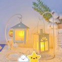 Christmas Gift, Kids Gift, Baby Bed Colorful Light, Iron Craft Nordic Lantern Candlestick Iron Rack Candlestick Square Panel Iro