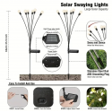 Solar Garden Lights Outdoor Waterproof Firefly Light Yard Decorative 6/8 LED Solar Powered Swaying Landscape Light For Patio Pathway Flower Backyards Decoration,Warm White Or Many Colors Changeable