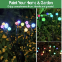 Solar Garden Lights Outdoor Waterproof Firefly Light Yard Decorative 6/8 LED Solar Powered Swaying Landscape Light For Patio Pathway Flower Backyards Decoration,Warm White Or Many Colors Changeable