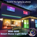 100FTBT Light With LED Light, Ambient Light For Dance Parties, Various Parties, APP Control + Remote Control Light Strip For Bedroom Music Synchronous Color Changing LED Light Strip With Remote Control And APP Application Control 5050 RGB LED Lights Strip