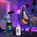 100FTBT Light With LED Light, Ambient Light For Dance Parties, Various Parties, APP Control + Remote Control Light Strip For Bedroom Music Synchronous Color Changing LED Light Strip With Remote Control And APP Application Control 5050 RGB LED Lights Strip