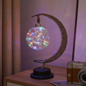 LED Ball Lamp Wrought Iron Moon Lamp, Bar Desk Lamp Decorative Lamp, Bedroom Decorative Modeling Lamp(battery Not Included)