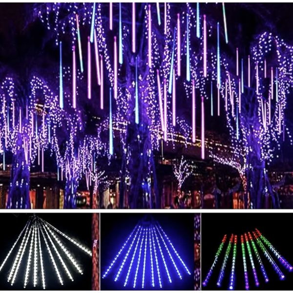 1pc Outdoor Solar Meteor Lights Christmas Lights String Lights For Garden Tree Holiday Party Decorations